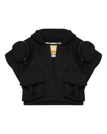 Cropped Pocket Moletom sem Manga