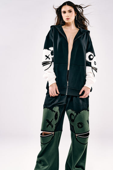 Hoodie Ziper Bear Mood